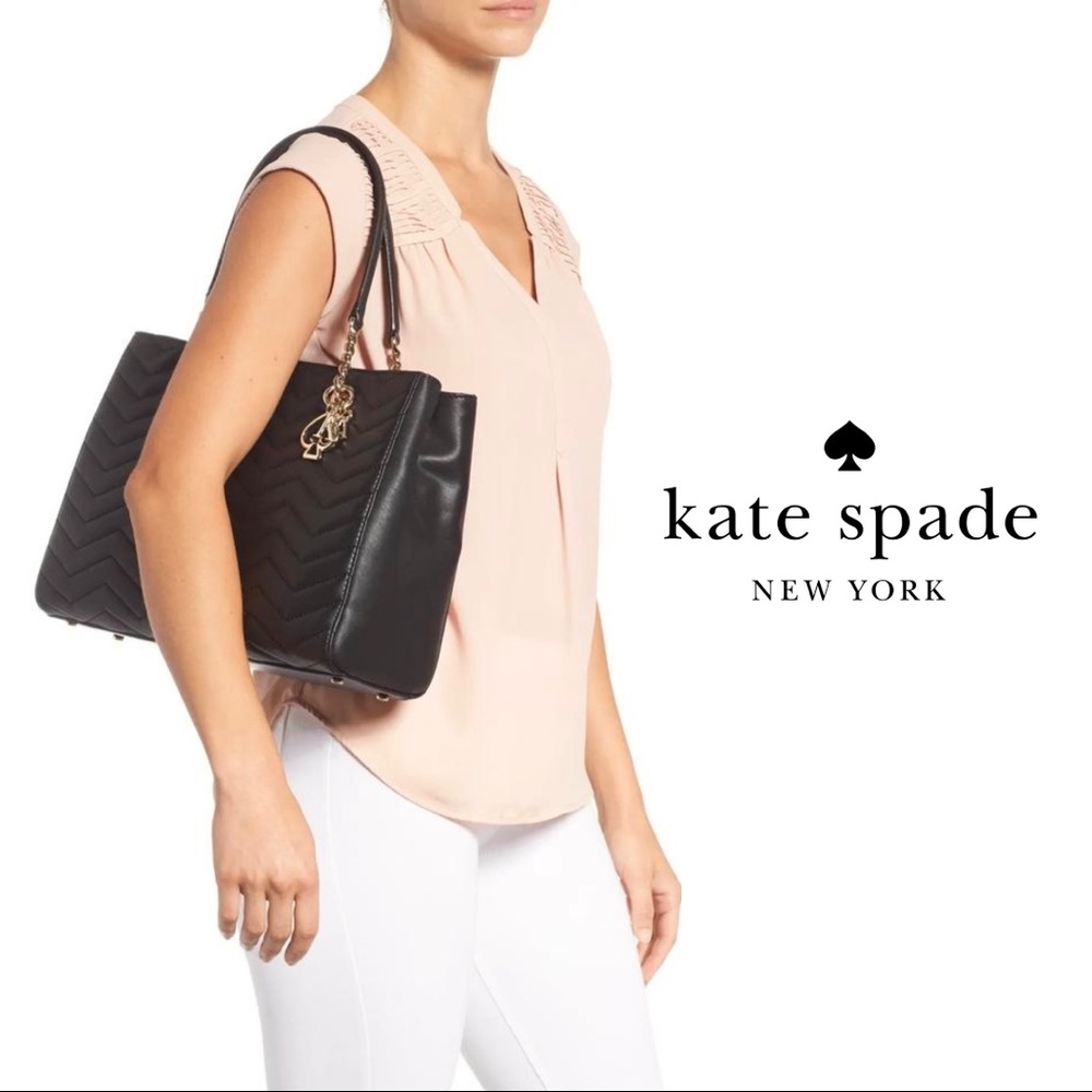 NWT Kate Spade Large Quilted Leather Tote shoulder Bag - Picture 2 of 10